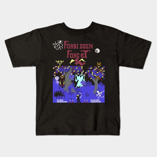 Forbidden Forest C64 Kids T-Shirt by TheObserver